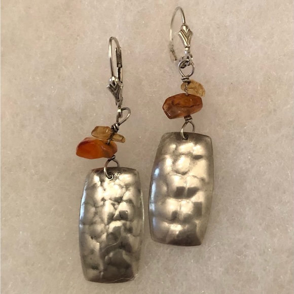 Rare Vintage Silpada Sterling Silver Citrine and Carnelian Stone Earrings W0887 - Picture 13 of 16